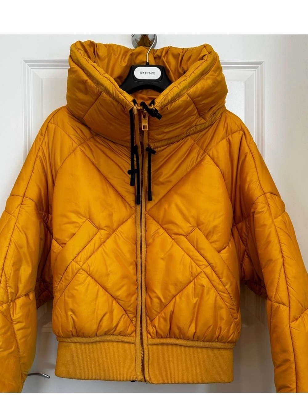 Sportmax MaxMara Label-cut Quilting Hoodie Puffer Jackets Sz:S/M US6 Fall/Winter - Picture 2 of 9